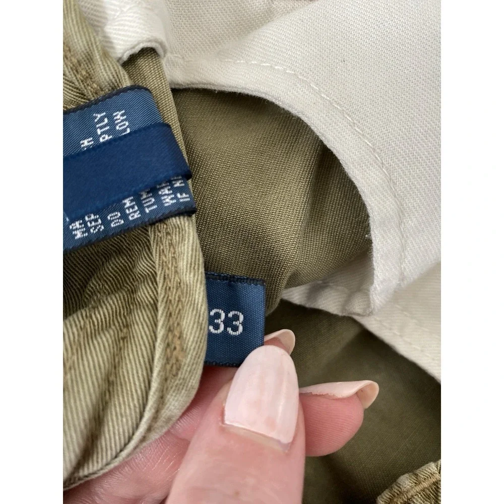 Polo Ralph Lauren Relaxed‎ Fit Twill Shorts Khaki Men's 33 Preppy Pony Pockets